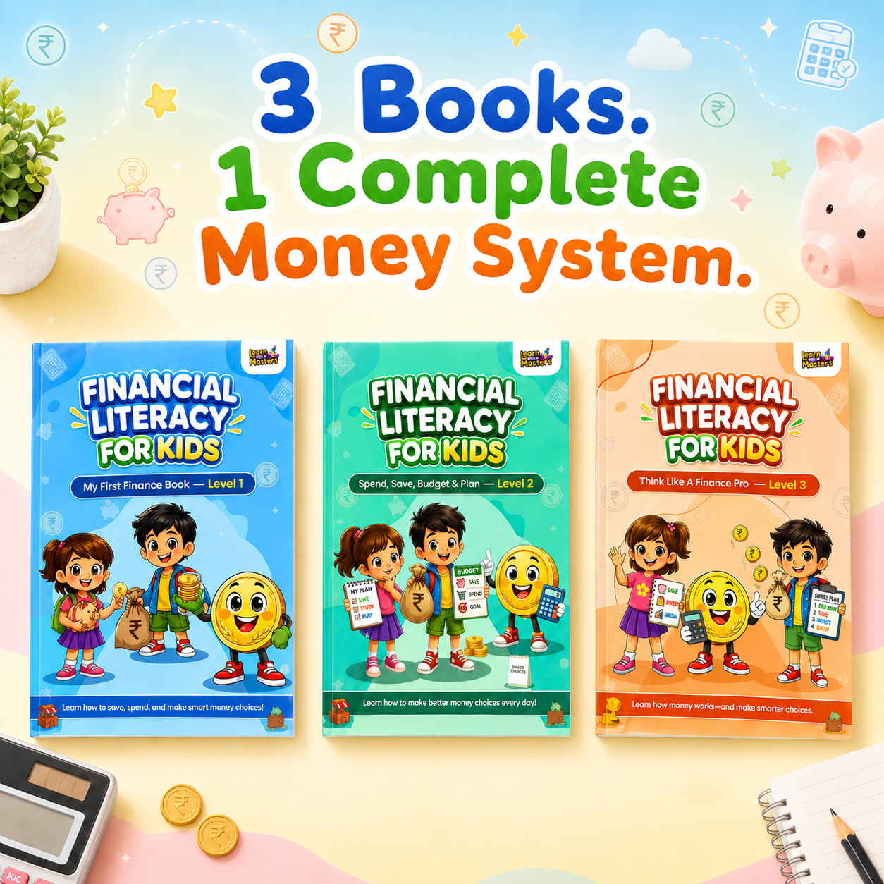 Financial Literacy for Kids ā 3-Book Activity Workbook Bundle | Money Skills for Children