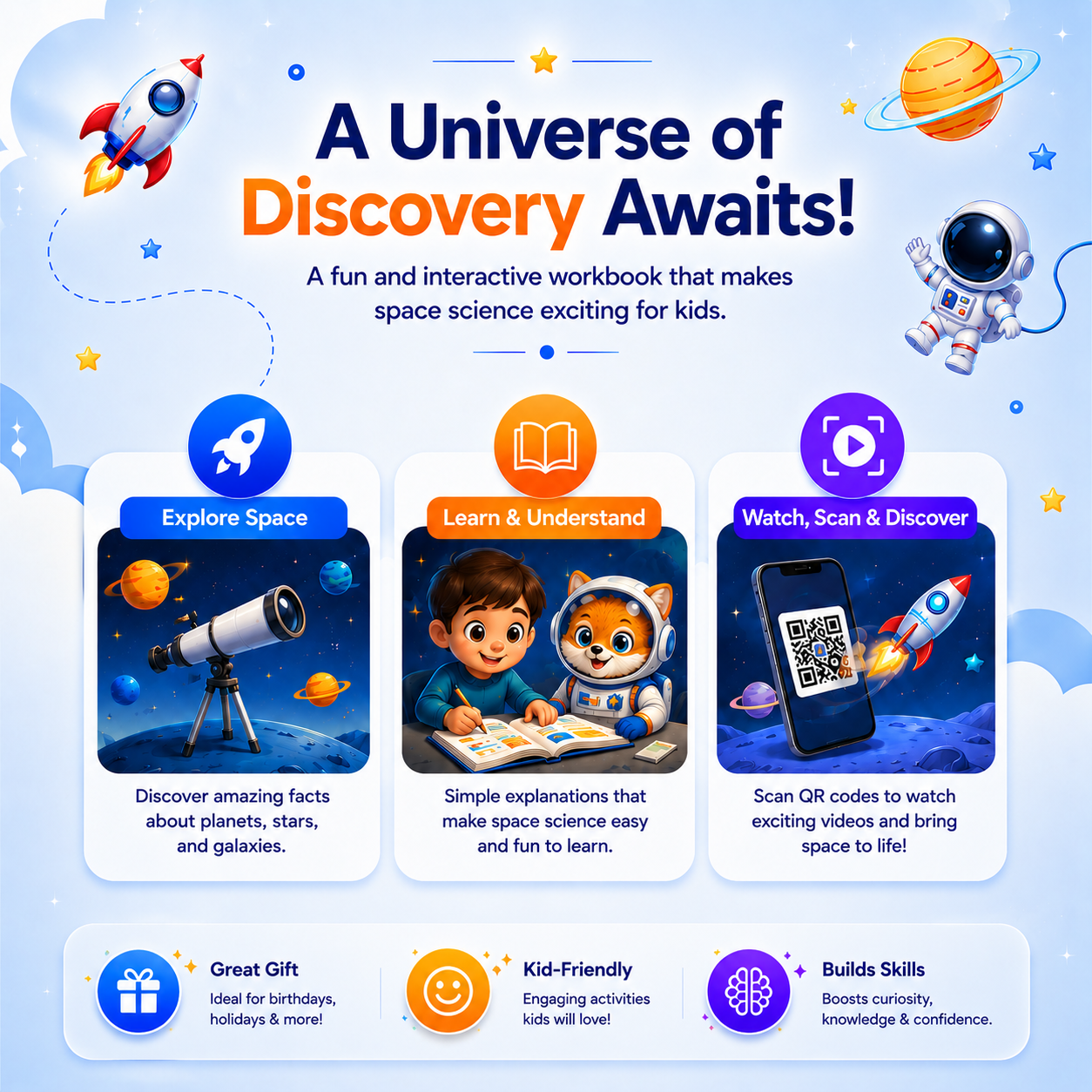 The Ultimate Space Explorer Workbook - QR enabled learning