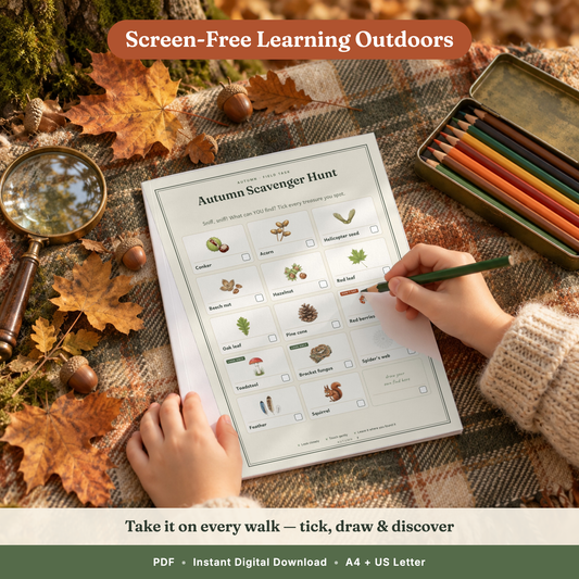 The Little Naturalist's Year | Nature Journal for Kids Ages 3–8 | 152-Page European Nature Study Bundle | 4 Season Books, Stories, Parent Guide & Posters | Printable PDF
