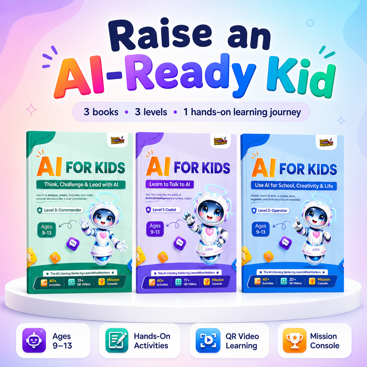 AI for Kids — Complete 3-Book Bundle | Learn, Use & Lead with AI (Ages 9–13)