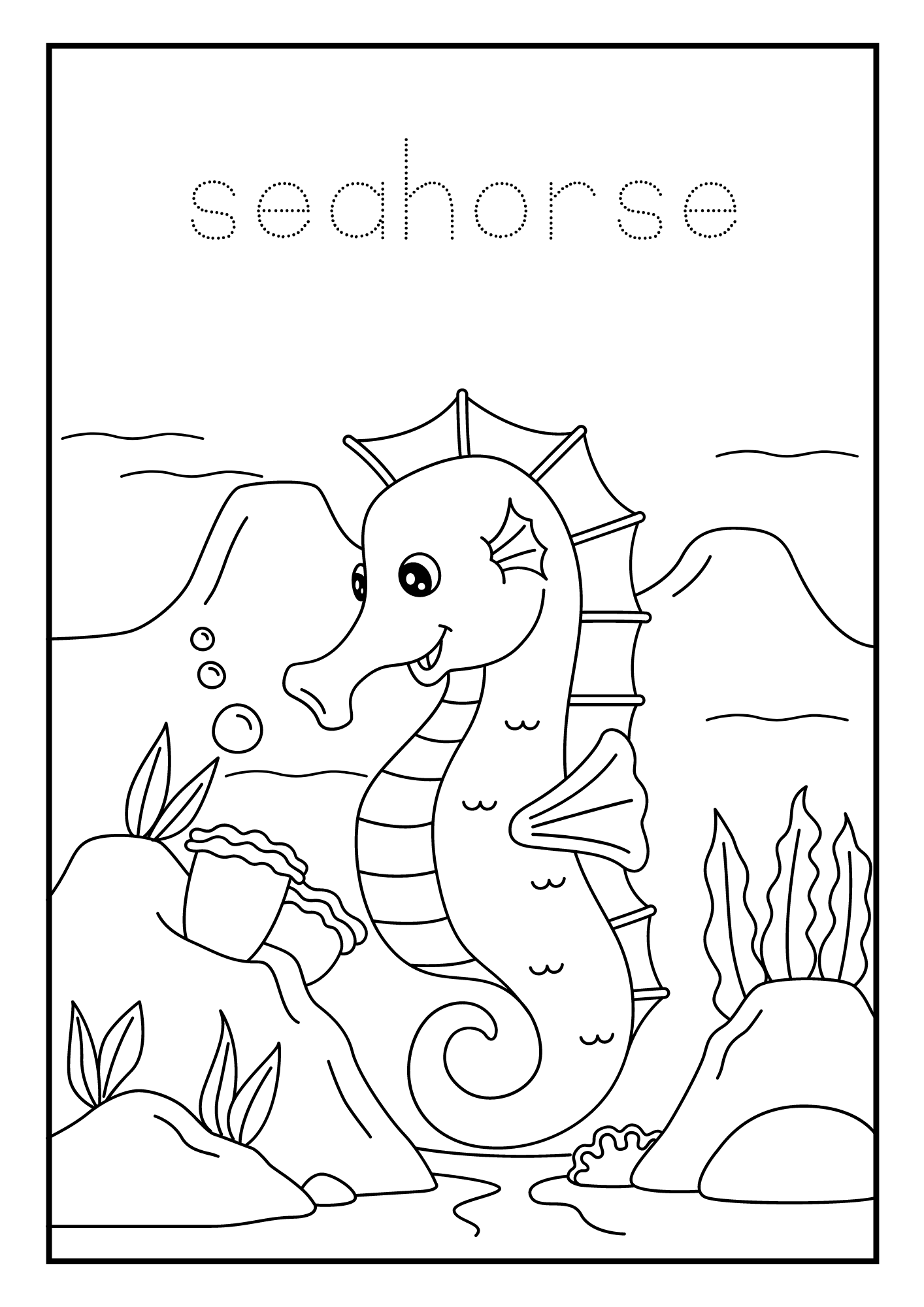 Homeschool Ocean Life Coloring and Tracing Book