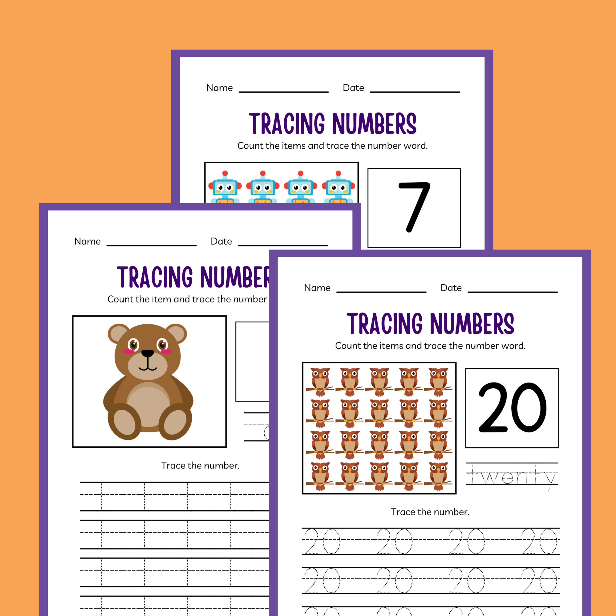 Homeschool Numbers Workbook: 44 Pages of Interactive Learning