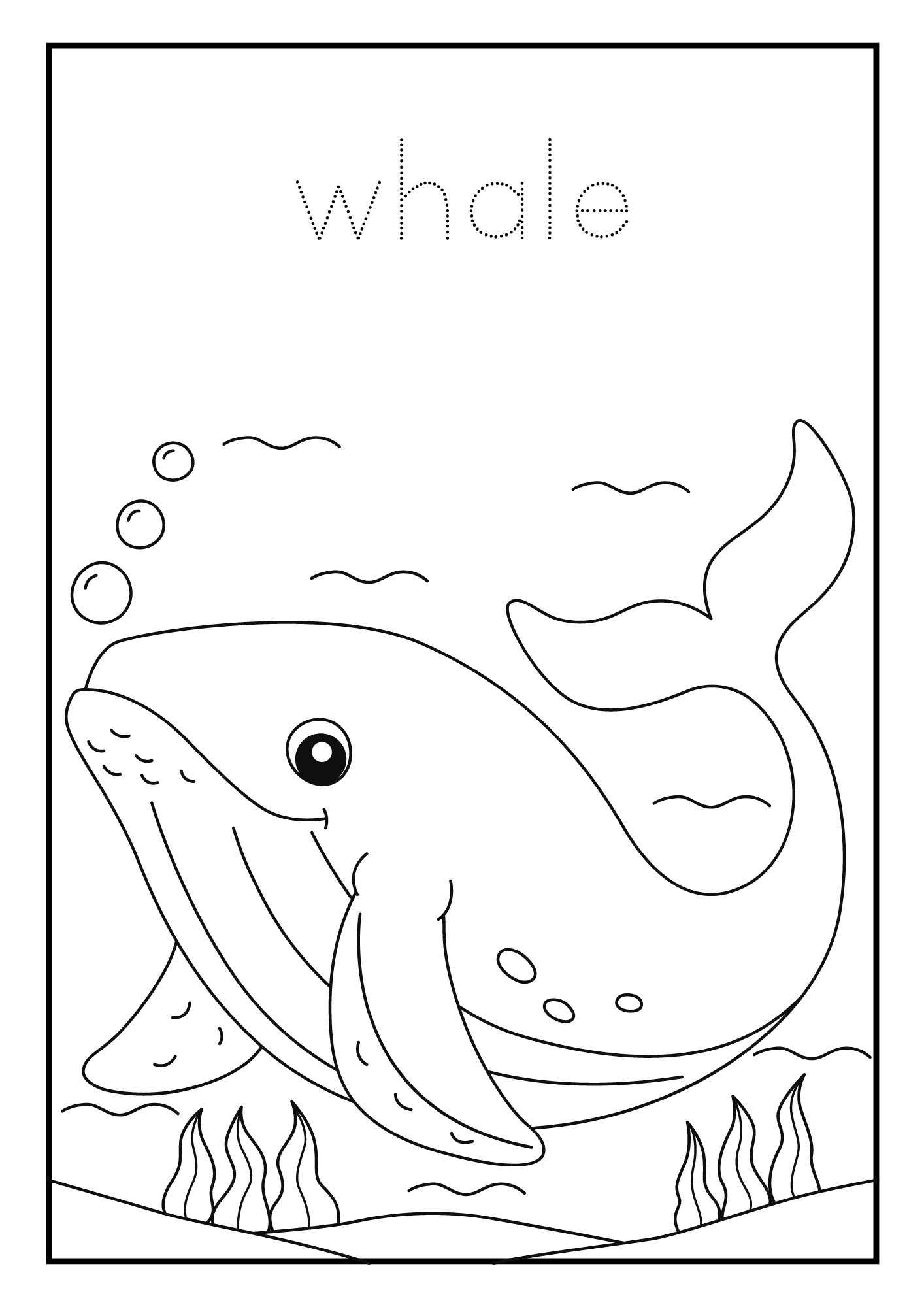 Homeschool Ocean Life Coloring and Tracing Book