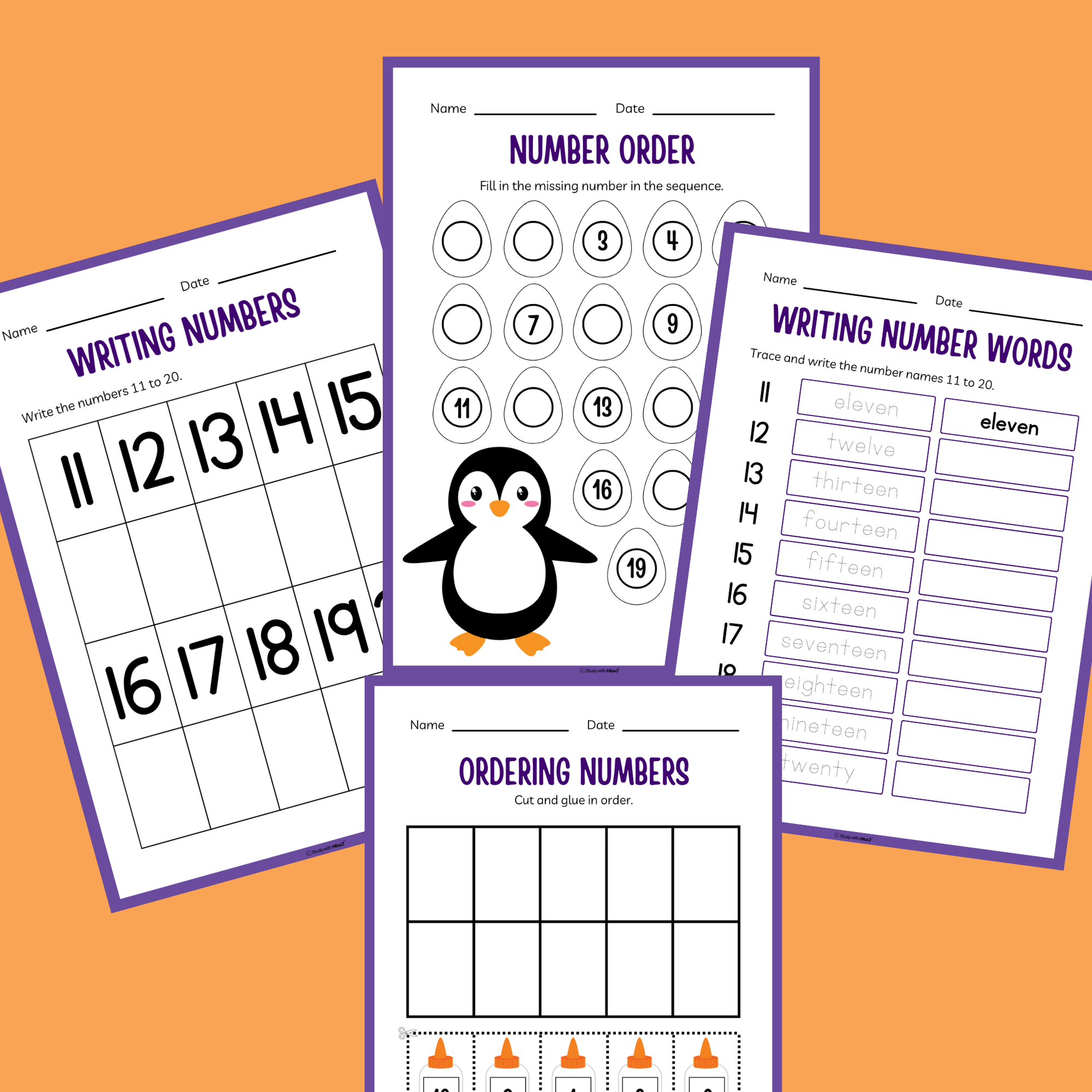 Homeschool Numbers Workbook: 44 Pages of Interactive Learning