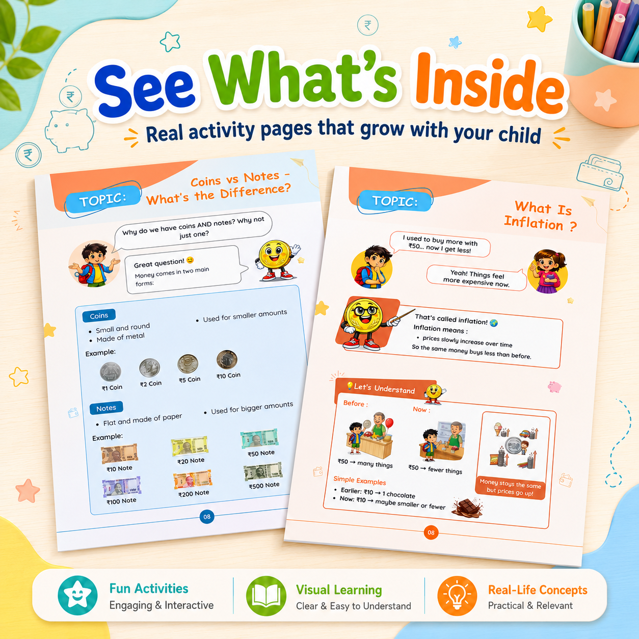Financial Literacy for Kids — 3-Book Activity Workbook Bundle | Money Skills for Children