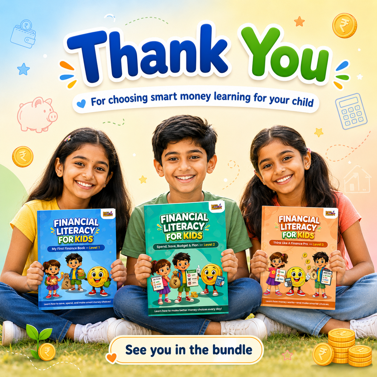 Financial Literacy for Kids — 3-Book Activity Workbook Bundle | Money Skills for Children