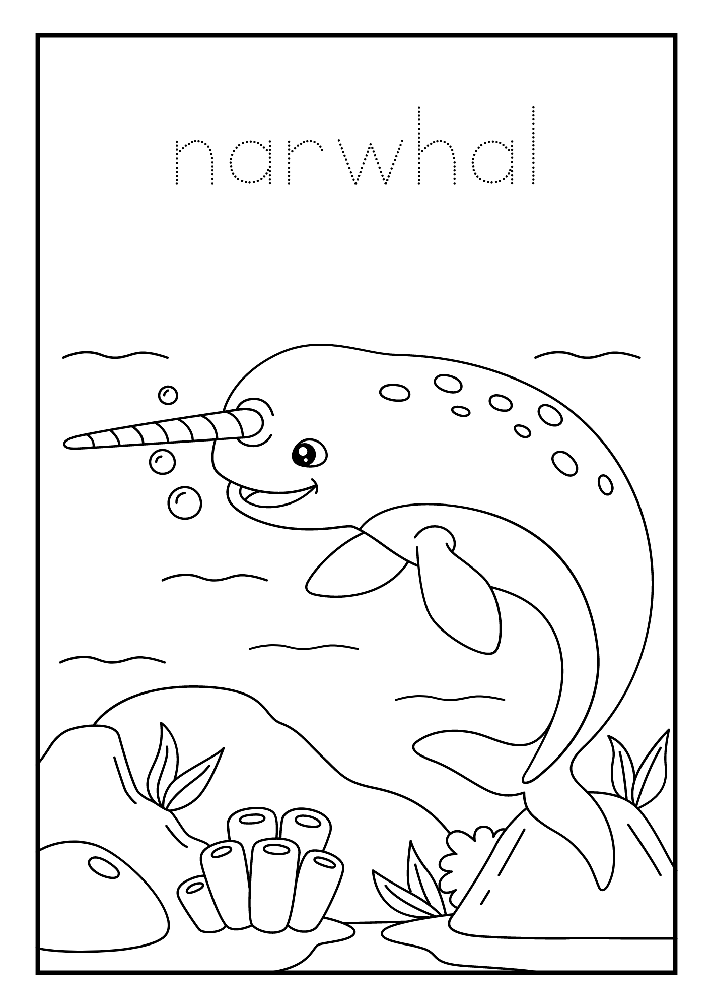 Homeschool Ocean Life Coloring and Tracing Book