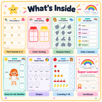 My Big Preschool Binder | 80-Page Toddler Busy Book with First Sounds A–Z | Printable Learning Binder, Ages 2–5