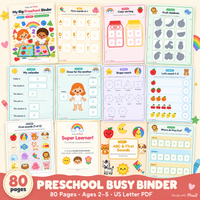 My Big Preschool Binder | 80-Page Toddler Busy Book with First Sounds A–Z | Printable Learning Binder, Ages 2–5